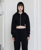 curetty (キュリティー)   C LOGO EMBROIDERY CROP ZIP-UP_BLACK