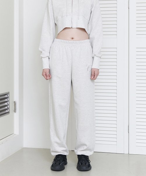 curetty (キュリティー)   C LOGO EMBROIDERY SWEATPANTS_OATMEAL