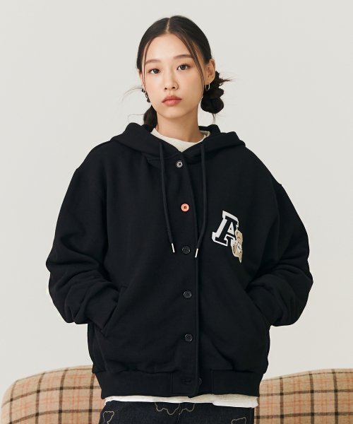 AQO_studiospace(アコスタジオスペース)      A BEAR HOODIE JACKET BLACK