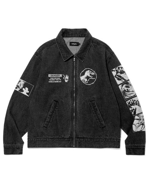 mahagrid (マハグリッド)     JURASSIC PARK DENIM JACKET BLACK(MG2CFMD130D)
