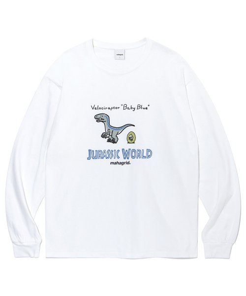 mahagrid (マハグリッド)     VELOCIRAPTOR BABY BLUE LS TEE WHITE(MG2CFMT551D)