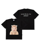 アクメドラビ(acme' de la vi)  ADLV BABY FACE BEAR DOLL SHORT SLEEVE T-SHIRT BLACK
