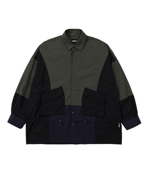 アジョバイアジョ(AJOBYAJO)             Nylon String Oversized Shirt [KHAKI]