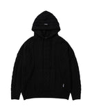 アジョバイアジョ(AJOBYAJO)             Twisted Cable Knit Hoodie [BLACK]