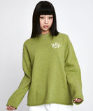 ワンダービジター(WONDER VISITOR)     Wool Logo Knit [Green]