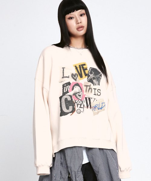 ワンダービジター(WONDER VISITOR)     LOVE letter Sweatshirt [Ivory]