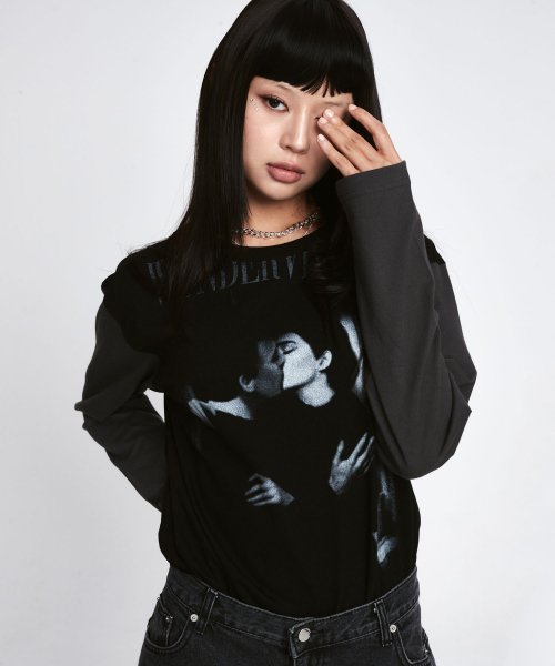 ワンダービジター(WONDER VISITOR)     KISS Long Sleeve T-shirt [Black]