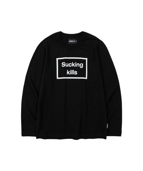 アジョバイアジョ(AJOBYAJO)             Warning Long Sleeves T-Shirt [BLACK]