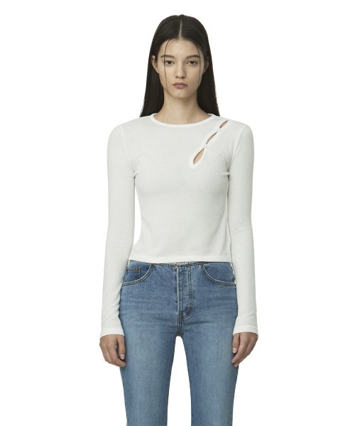 curetty (キュリティー)   C GEM BUTTON CUTTING TOP_WHITE