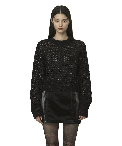 curetty (キュリティー)   C METAL NET KNIT TOP_BLACK