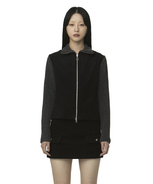 curetty (キュリティー)   C KNIT SLEEVE JACKET_BLACK