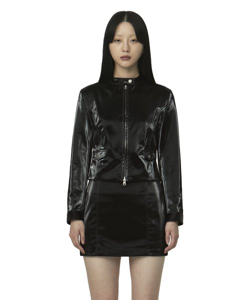 curetty (キュリティー)   C COATED LEATHER JACKET_BLACK