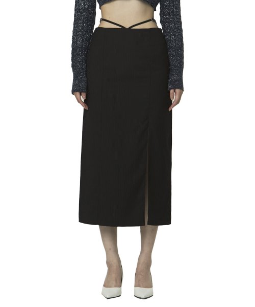 curetty (キュリティー)   C PINSTRIPE MAXI SKIRT_BLACK