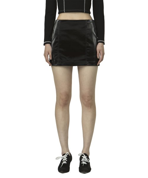 curetty (キュリティー)   C COATED LEATHER SKIRT_BLACK
