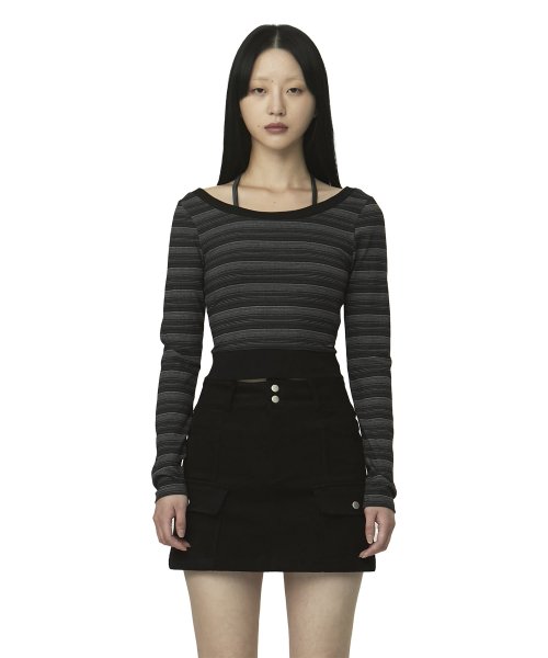 curetty (キュリティー)   C HALTER-NECK STRING T-SHIRT_BLACK