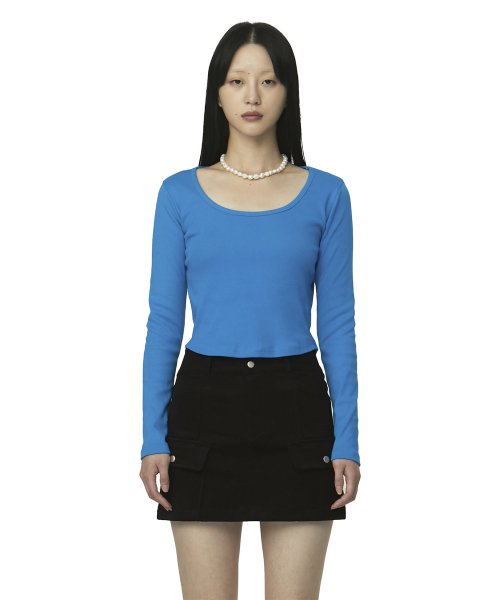 curetty (キュリティー)   C BASIC U-NECK T-SHIRT_BLUE