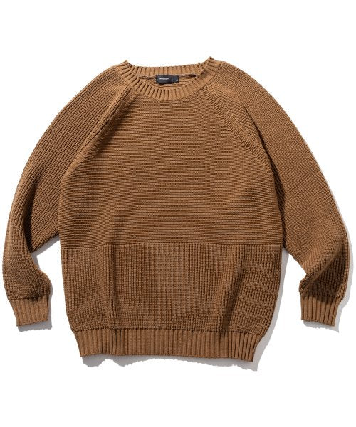 マスノウン(MASSNOUN)     HALF INCISION OVERSIZED KNIT MFTNT002-BR