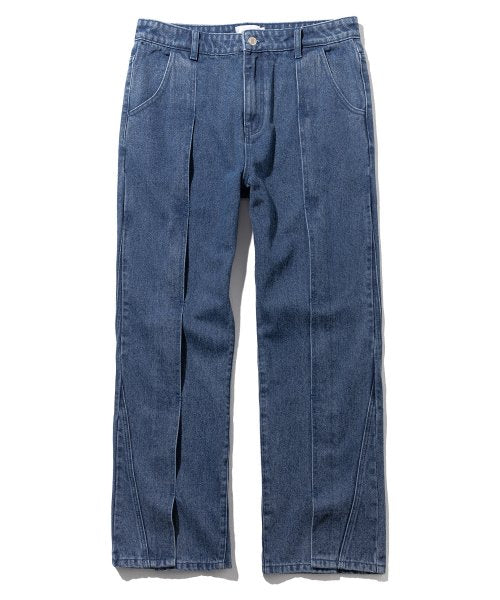 マスノウン(MASSNOUN)     INCISION INVERTED WASHED DENIM PANTS MFTJP001-BL