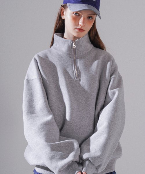 パーステップ(PERSTEP)  Mile Half Neck Man to Man Gray BJMT4510