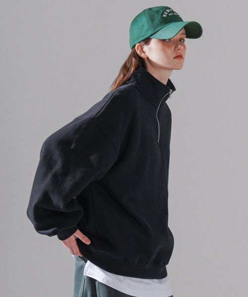 パーステップ(PERSTEP)  Mile Half Neck Man to Man Black BJMT4510