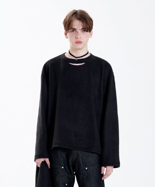 ラメルマメゾン (LA MER MA MAISON)    SCARF KNIT BLACK