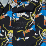 アクメドラビ(acme' de la vie)  ANGEL CHARACTER PATTERN SHIRTS BLACK