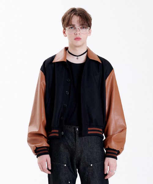 ラメルマメゾン (LA MER MA MAISON)    COLOR LINE STADIUM JUMPER BROWN