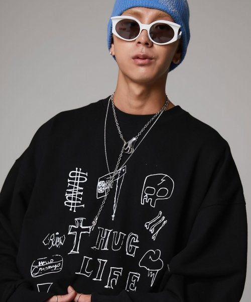 Crump (クランプ)  RIP THUG SWEATSHIRTS_BLACK (CT0380-1)