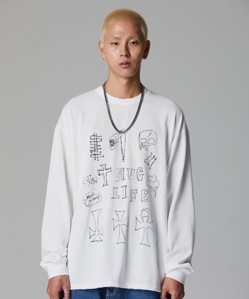 Crump (クランプ)  RIP THUG T-SHIRTS_WHITE (CT0381)