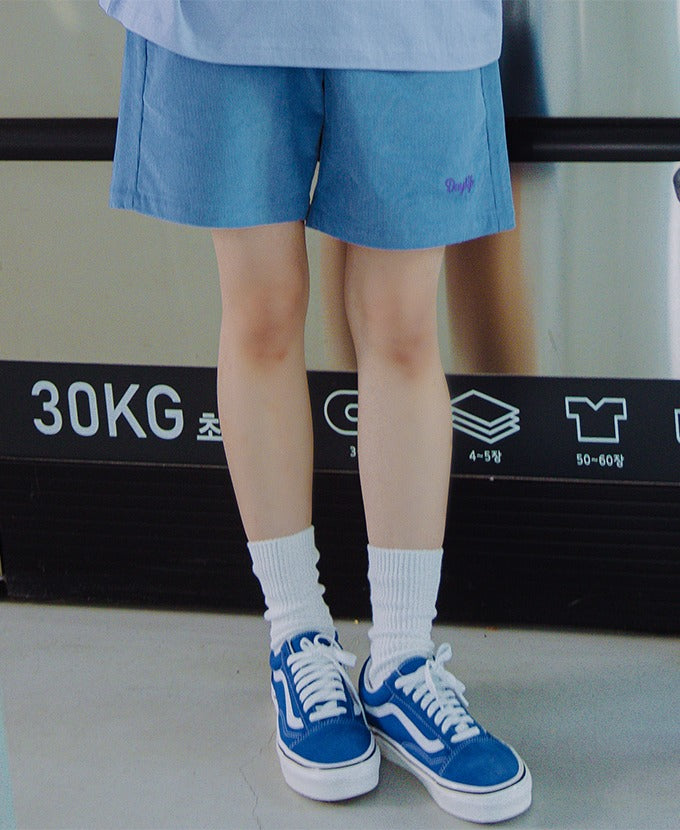 デイライフ(Daylife) Corduroy Half Pants (Light Blue)