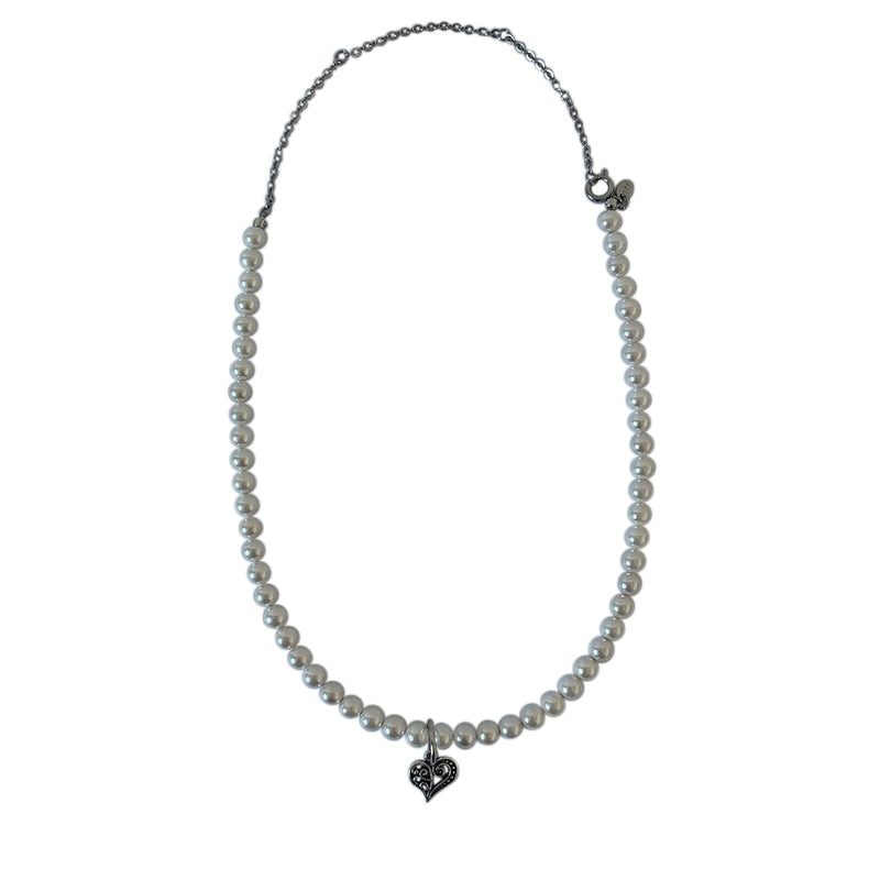 Nff(エヌエフエフ) 	 swarovski pearl heart motif
