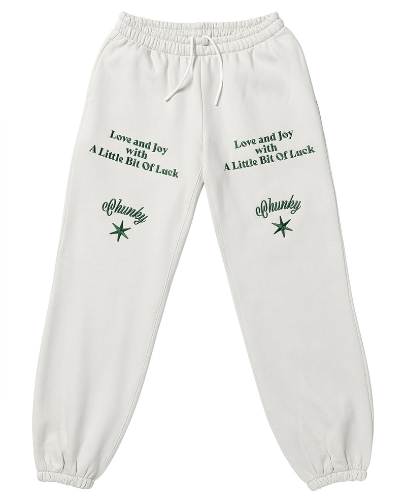 CHUNKY (チャンキー) KNEE STAR SWEAT PANTS_cream