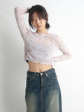 KNOY (ノイ) pastel gradient glitter T-shirt