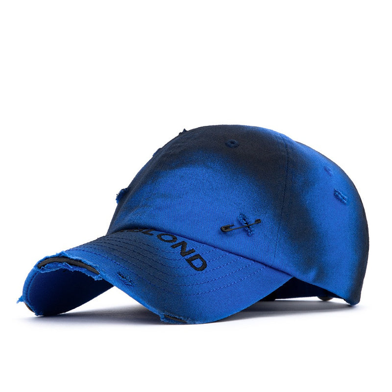 ブラックブロンド(BLACKBLOND) BBD Ripped Sprayed Custom Covered Logo Cap (Blue)