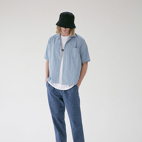メスノウン(MASSNOUN) STICH LINE POCKET BASIC SHIRTS MSEST009-BL