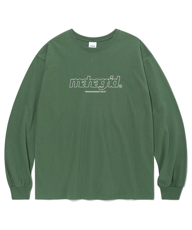 mahagrid (マハグリッド)   THIRD LOGO LS TEE [GREEN]