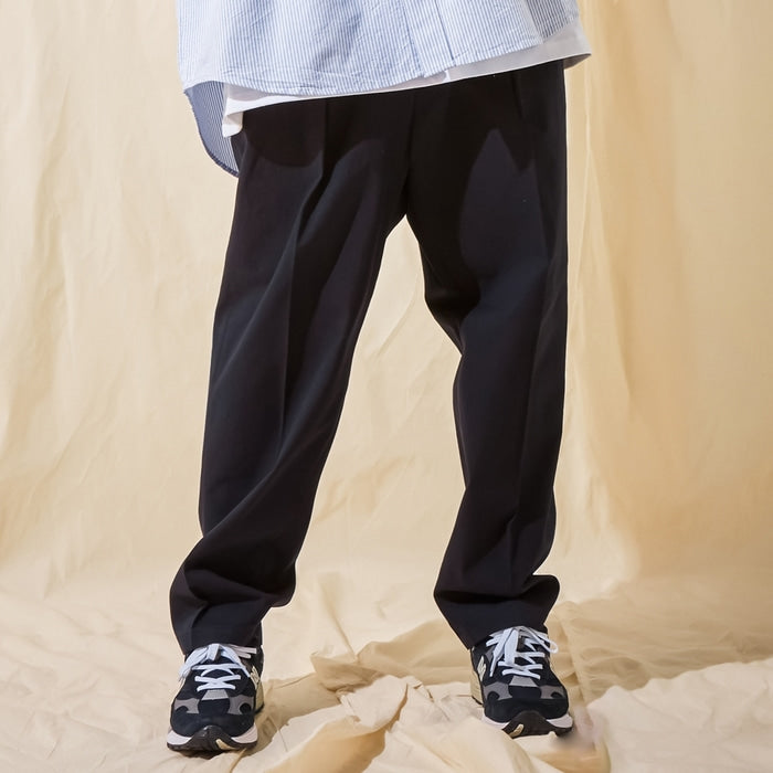 VARZAR(バザール) Wide Tapered Wrinkle-Free Chino Pants Navy