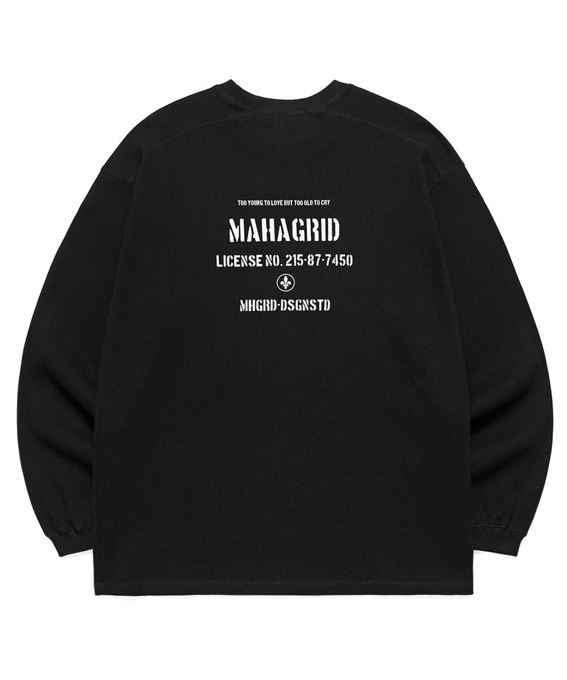 mahagrid (マハグリッド) MIL WAFFLE LS TEE [BLACK]