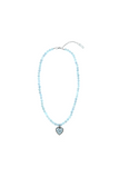 ReinSein（レインセイン）Sky blue checkered heart necklace