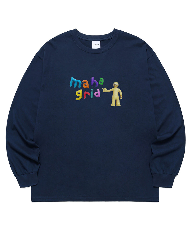 mahagrid (マハグリッド) DOUGH MAN LS TEE [NAVY]