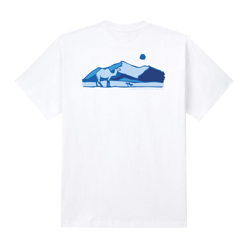 RADINEO (ラディネオ)　Blue camel white short-sleeved T-shirt