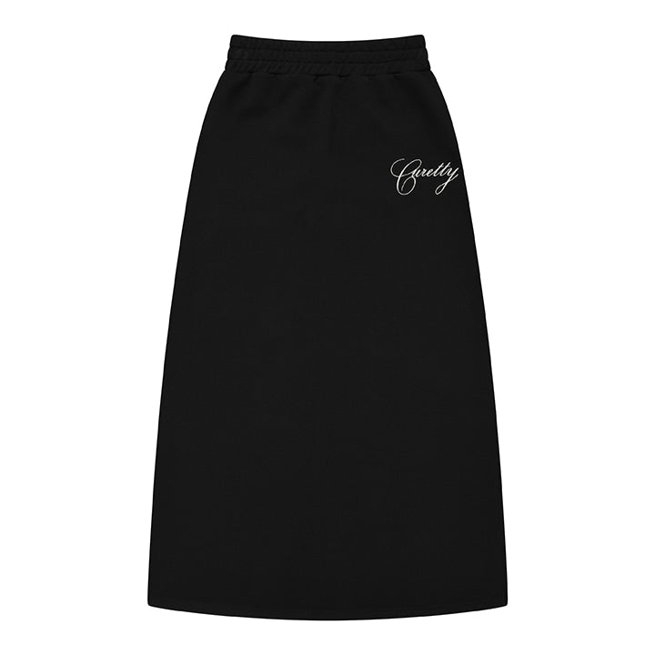 curetty (キュリティー)  C LONG SLIT JERSRY SKIRT_BLACK