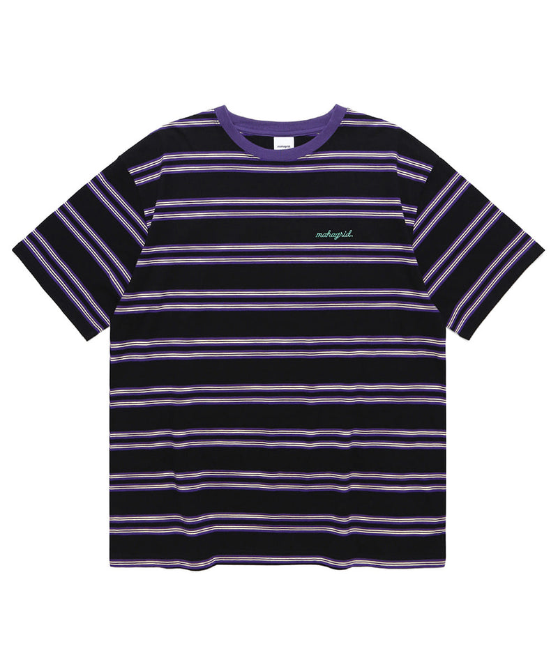 mahagrid (マハグリッド) ROPE LOGO STRIPED TEE [BLACK]