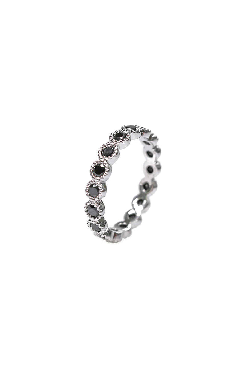 BLACKPURPLE (ブラックパープル)  tenis chain cubic ring M - black