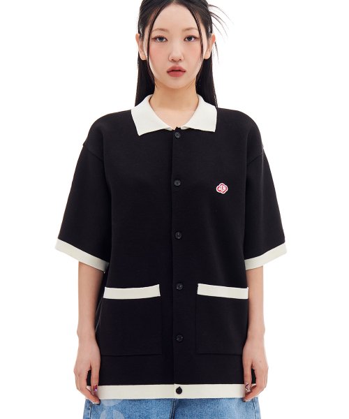 ARCHIVE BOLD (アーカイブボールド)　RED MOSS PATCHED HALF KNIT (BLACK)