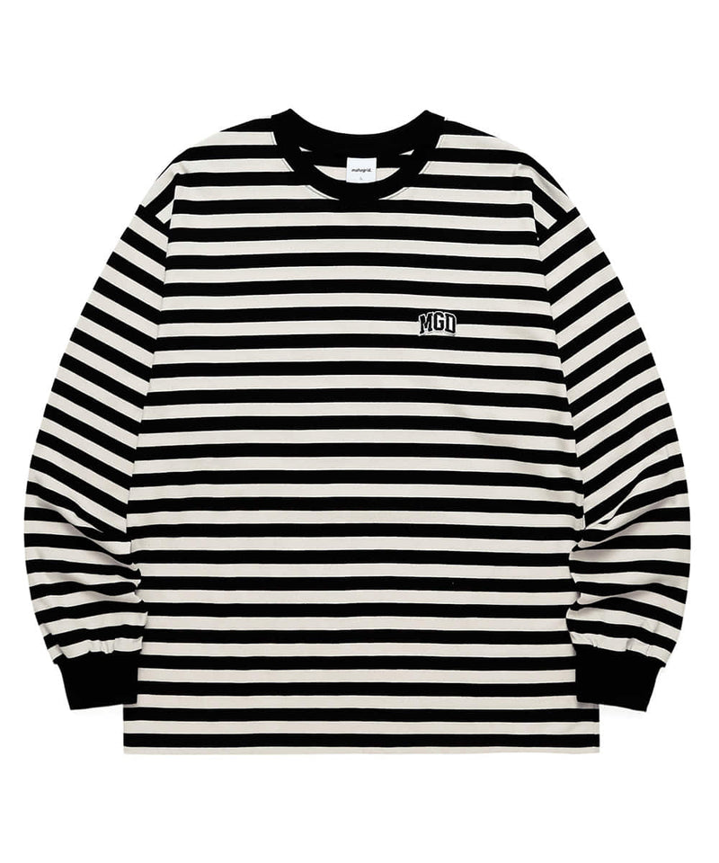 mahagrid (マハグリッド) MGD STRIPED LS TEE [BLACK]