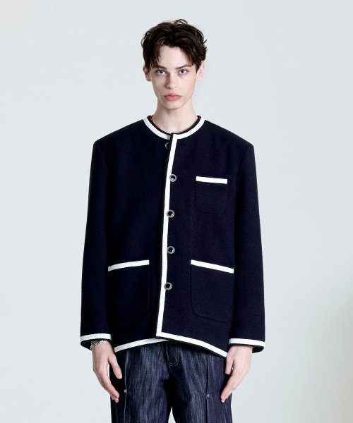 ラメルマメゾン lamermamaison ツィードジャケット ラメルマメゾン (LA MER MA MAISON) TWEED JACKET NAVY