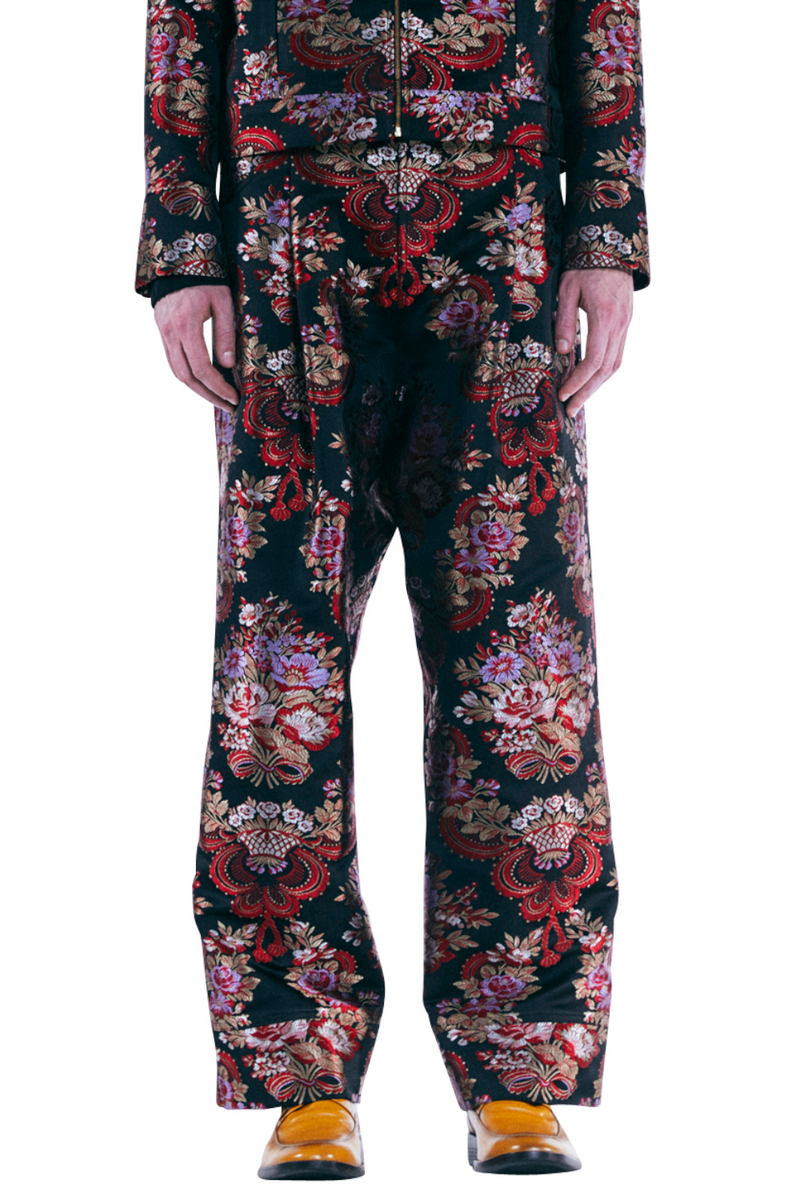 レイブレス(LABELESS) JACQUARD WIDE TROUSERS