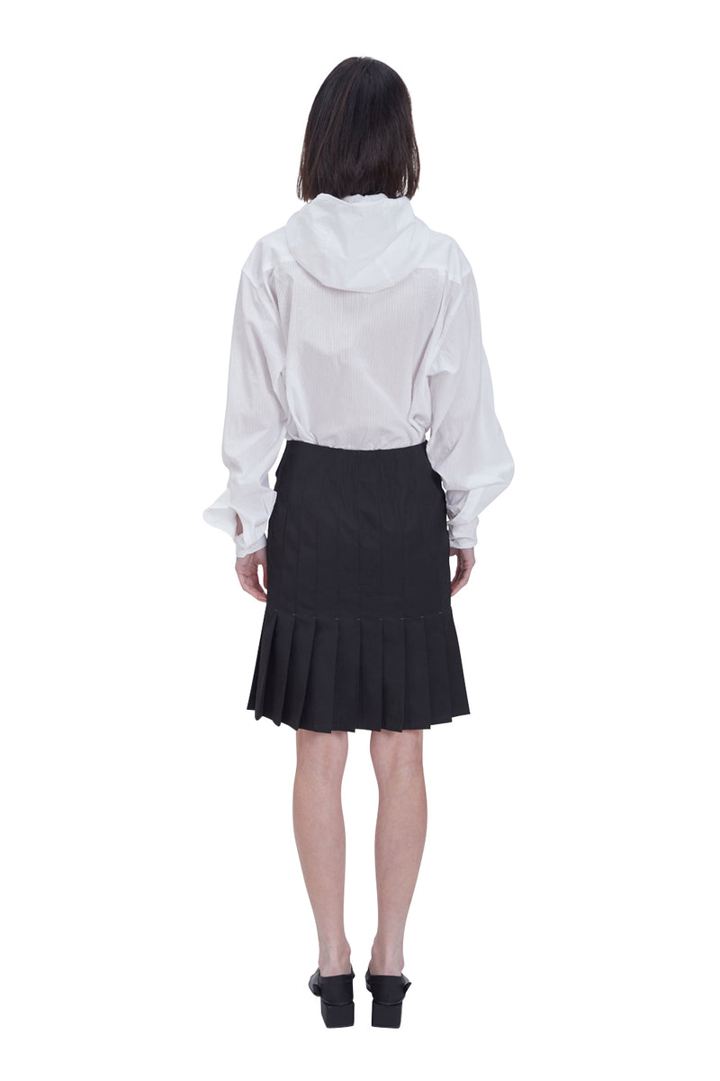 レイブレス(LABELESS) WHITE POPLIN HOODIE SHIRT