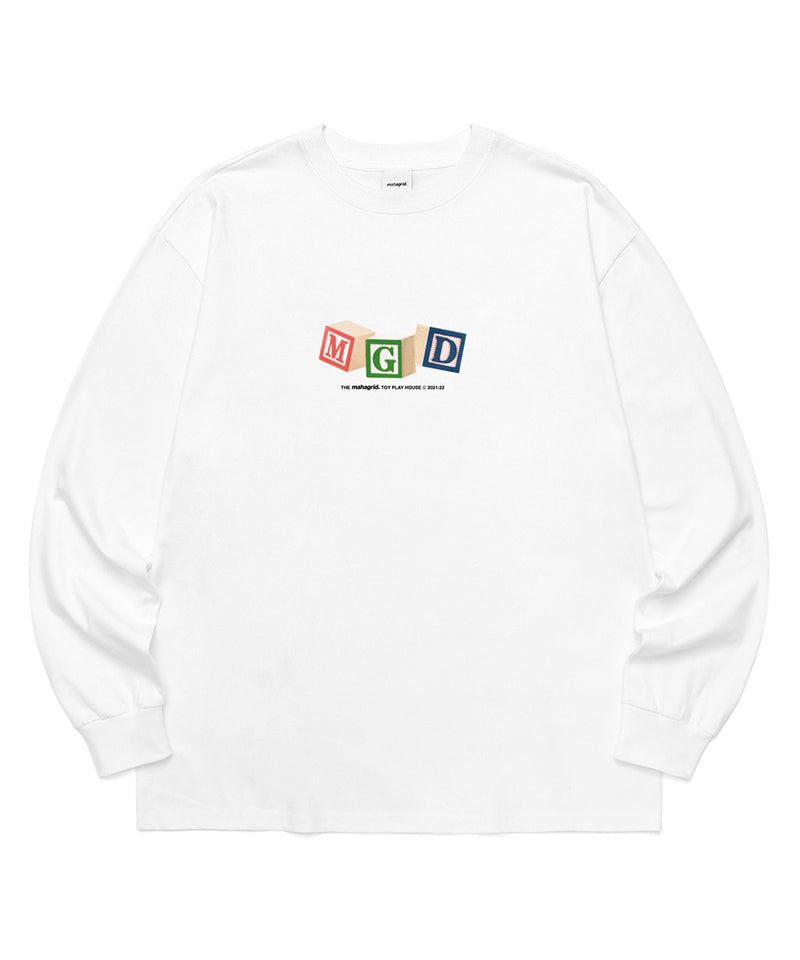 mahagrid (マハグリッド) MGD WOOD BLOCKS LS TEE [WHITE]